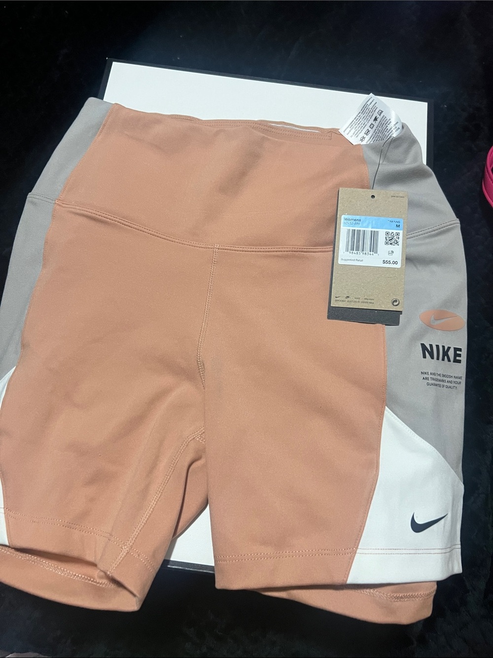 Nike Women’s Peach, Gray & White Bike Shorts